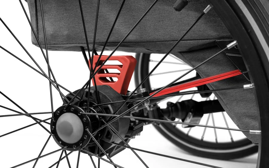 Bild Fahrwerk des Qeridoo Fahrradanhängers