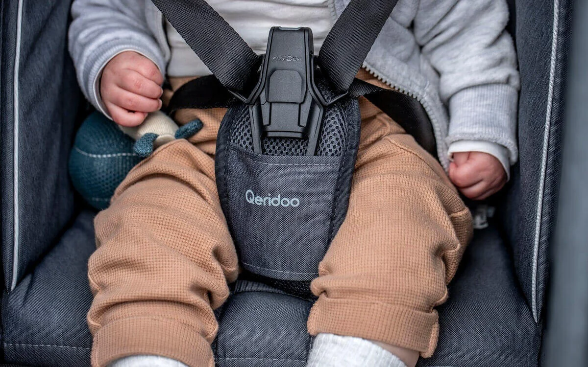 Bild Kind im Kinderanhänger